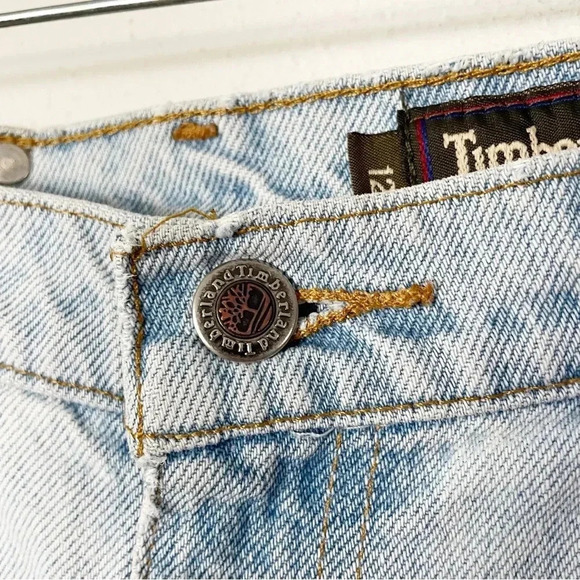 Rare⭐️ Vintage 90’s Timberland Women’s High Waist Raw Hem Baggy Jeans Waist 30” - Picture 3 of 12
